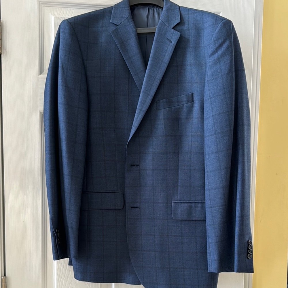 Men's Blue Plaid Blazer